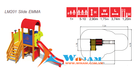 Cầu trượt - Winplay - LM201 Slide EMMA